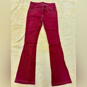 Mossimo Supply Co. Junior’s size 1 Burgundy/ Red Flare Pants